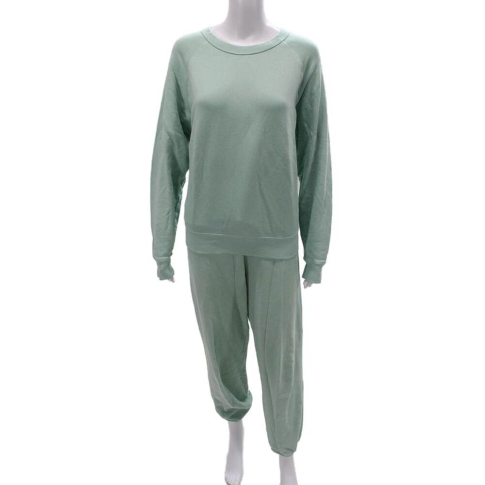 Splits59 Women Green Sweatsuit 100% Cotton Crew Neck Pullover Size S